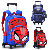 New childrens tie rod schoolbag Primary School students cartoon two three four five sixth grade large capacity boy hand pull waterproof bag