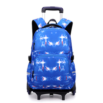 Junior high school students tie rod schoolbag large capacity new three four five six to nine grade boys tossed box backpack