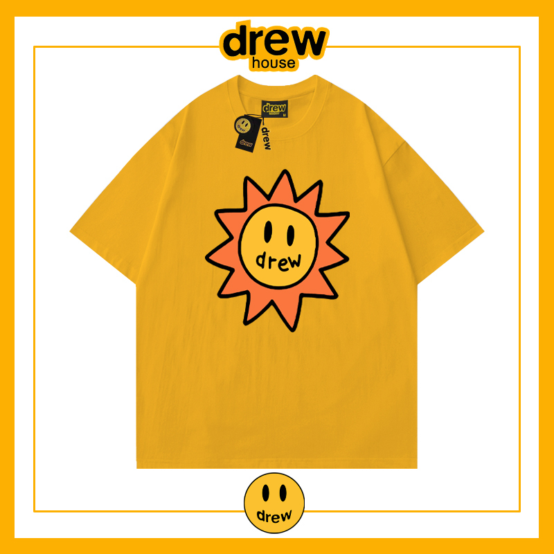 Drew Justin Bieber Short-Sleeved T-Shirt Summer Pure Cotton Loose Male and Female Couple Half-Sleeved Student Round Neck Top