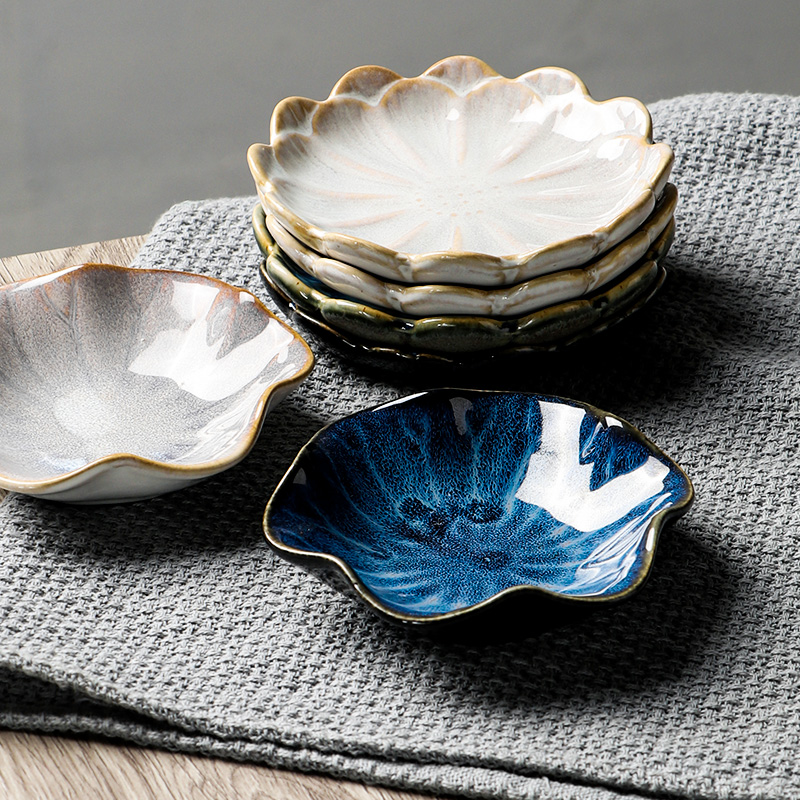 Japanese kiln snack dish home creative small dish plate bone dish ceramic seasoning dip seasoning vinegar dish small plate