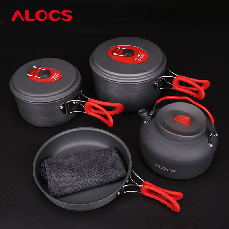 Love Road Customer Takeaway Pan Camping Cooker Jacket Pan 1-2-3-4 People Lotte Portable Wild Cooking Pot with Kettle With Kettle