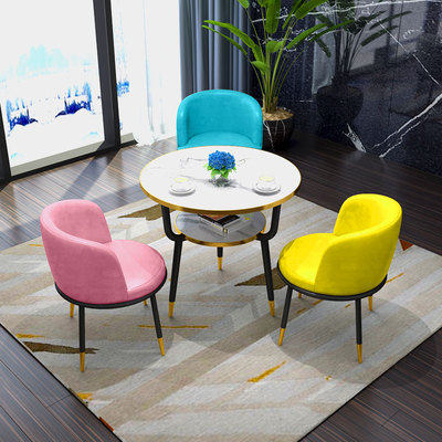 Balcony small table and chairs drinking tea home small tea table light luxury tea table table and chair three-piece set net red leisure reception round table