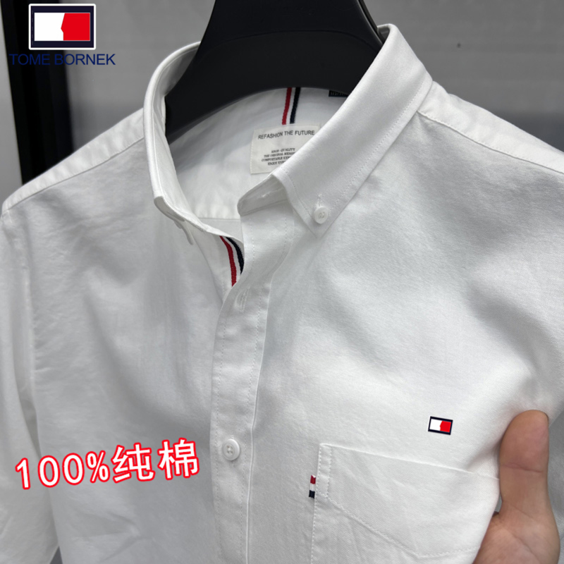 Tommy Hilfiger 2026 New Spring and Autumn Long-Sleeved Shirt Men's 100% Pure Cotton Loose Casual Trendy Shirt Tommy Hilfiger 2026 New Spring and Autumn Long-Sleeved Shirt Men's 100% Pure Cotton Loose Casual Trendy Shirt