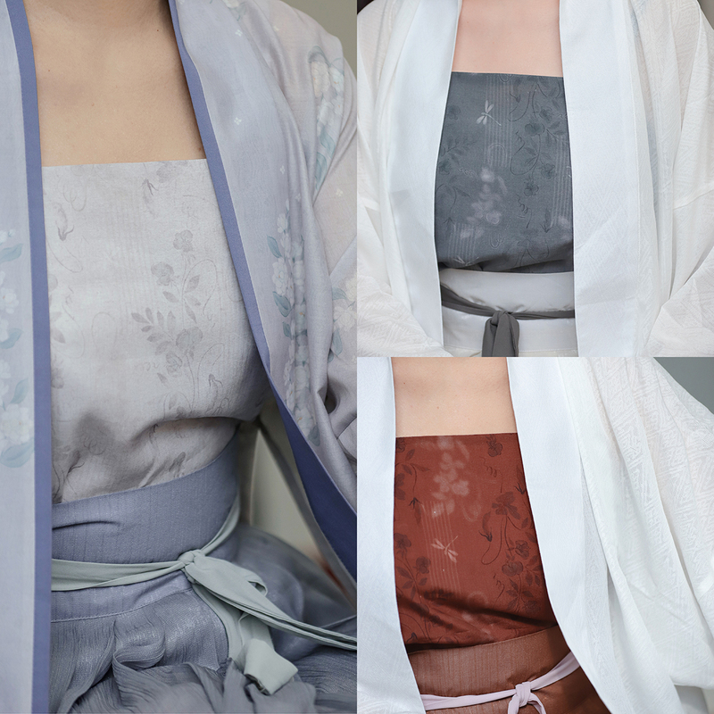 Summer Morning Mist Garden Series: Tuo-Yan Style Bean Pod Dragonfly Hemp Blend Hanfu Camisole Inner Wear