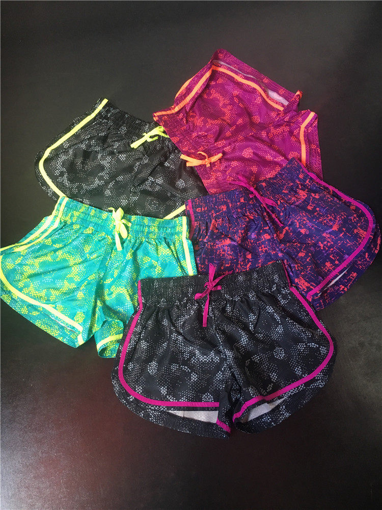 Foreign Trade Original Single Ladies Summer Stamp Speed Dry Running Fitness Outdoor Jumping Fuck Monochromatic Shorts Bigots