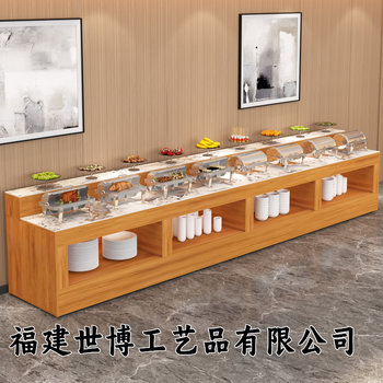 High-End Hotel Breakfast Buffet Table, Restaurant, School, Unit Canteen, Wall-Mounted Single-Sided Buffet Table, Food Display Table