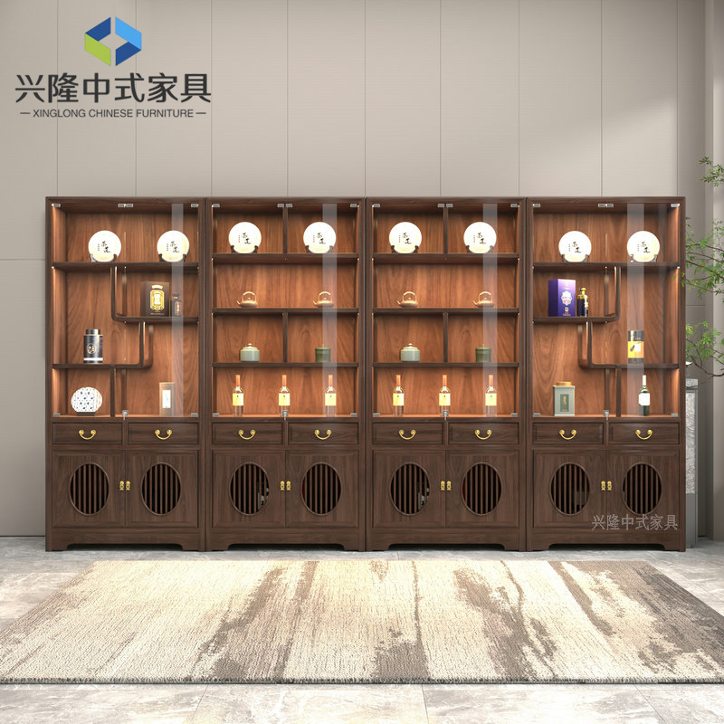 Chinese Style Bogu Rack Wine Cabinet Glass Cabinet with Light Tea Display Cabinet Tea Room Storage Rack Home Combination Solid Wood Bookcase Chinese Style Bogu Rack Wine Cabinet Glass Cabinet with Light Tea Display Cabinet Tea Room Storage Rack Home Combination Solid Wood Bookcase