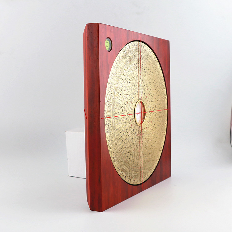 9 Inch Red Wood Compass RMBthree Trio-combined Feng Shui pure copper integrated disc compass Rowarp meter Precision positioning instrument