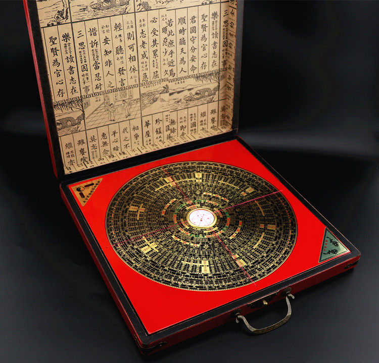 Pure Copper Compass Feng Shui High Accuracy Hong Kong Old Character Number 10 Inch 39 Floors Professional 36 Floors Integrated Disc wood box
