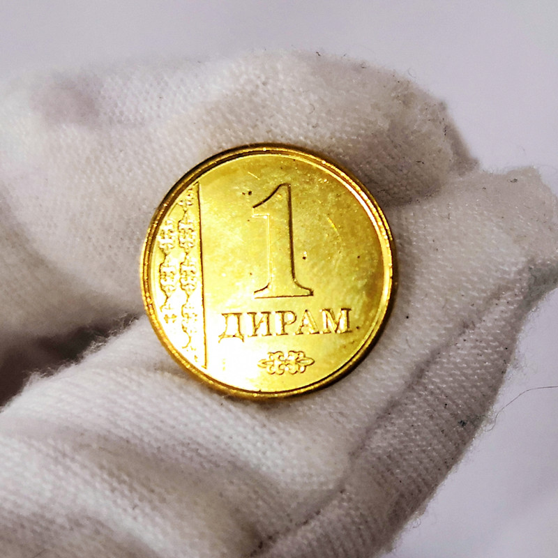 Foreign coin Tajikistan 1 dirhams 1 Sub-Asia 14mm diameter 2011 Foreign currency collection True coins