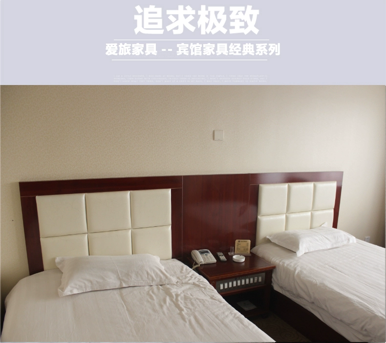 Nội thất khách sạn hoàn chỉnh thiết lập phòng ngủ giường tiêu chuẩn khách sạn căn hộ phòng ngủ mềm giường khách sạn đầu giường đôi
