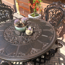 Outdoor cast aluminum table and chair luxury luxury sandalite villa high-end terrace patio leisure modern tables and chairs combination