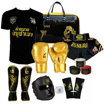 Muay Thai strike protective gear full set of adult children's eight-piece competition type special combat training shorts set