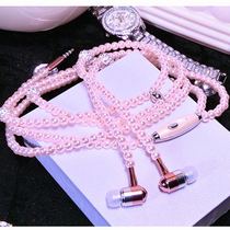 Earphones that can be worn to sleep new pearl earphone necklace hanging neck round hole oppo mobile phone universal vi for listening to music