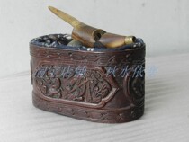 Xiangshan five old Qing Dynasty old bird furniture boxwood figure carving Old object Antiquities Antique old bird nest Quail circle whistle