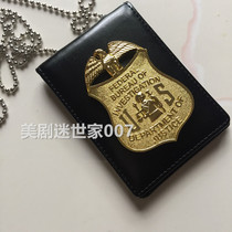 United States federal memorial badge leather document bag can be loaded with drivers license can be hung waist film and television Cos props collection