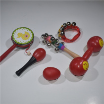 Newborn baby baby toy wooden traditional rattle 0-3-6-12 months old boys and girls hand drums and bells