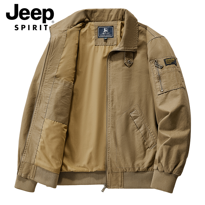 Jeep Men's Jacket Autumn and Winter Washed Pure Cotton Thickened Wear-Resistant Outdoor Loose Large Size Men's Jacket Jeep Men's Jacket Autumn and Winter Washed Pure Cotton Thickened Wear-Resistant Outdoor Loose Large Size Men's Jacket