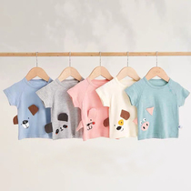 Baby short sleeve T-shirt Summer thin children Summer clothing Small baby 0 Ocean blouse male girl pure cotton cartoon half sleeve