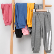 Boy pants spring autumn money pure cotton little baby sports casual pants Children Korean version outside wearing long pants girl hit bottom pants