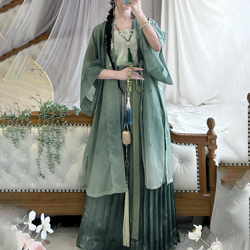 Banquet Flower Farewell [Qingyu Dai] New Song Dynasty-Style Hanfu for Women, Original Modified Changgan Temple Daily Wear, Spring and Summer Daily Wear