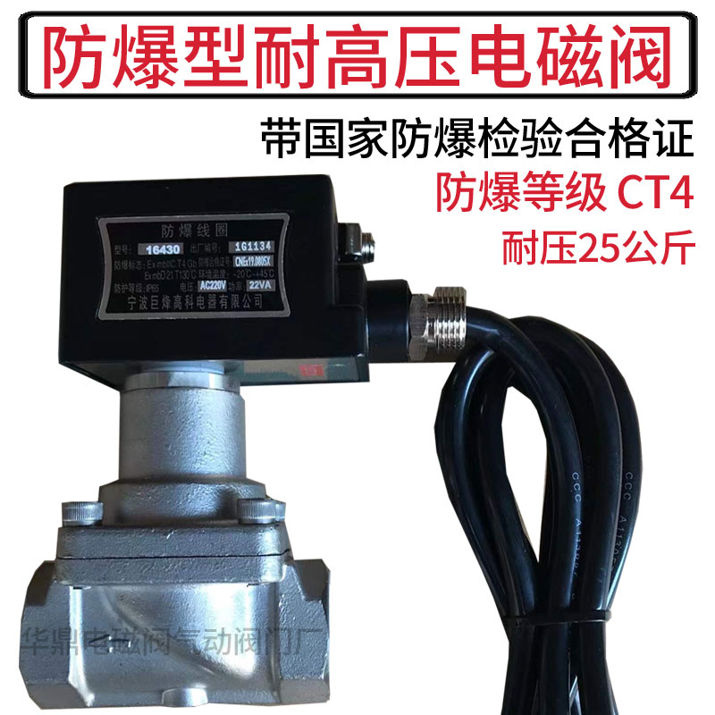 Explosion resistant high pressure resistant 25 kg stainless steel solenoid valve water valve gas valve DN15 20 50 2 inch 220V24V