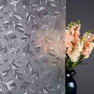 Electrostatic 3D window glass sticker kitchen sliding door transparent opaque anti-permeable matte film window floral stickers
