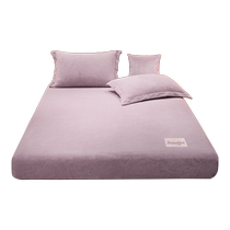 Boyang autumn and winter milk velvet bed sheet single piece coral velvet flannel mattress cover non-slip fixed plus velvet bed cover