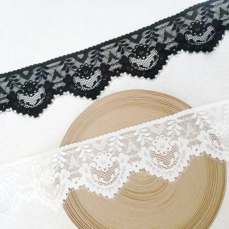 Flast lace lace lace adjuvant width 6 cm black and white lace dress edge 7 5 cm hanging with hollow lace