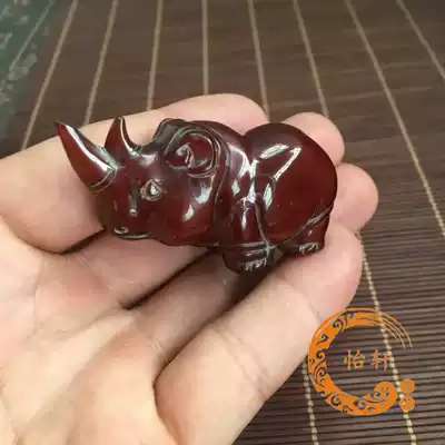 Wenplay natural yak horn small rhino pendant to ward off evil spirits, safe handlebar ornaments play Collection Gift