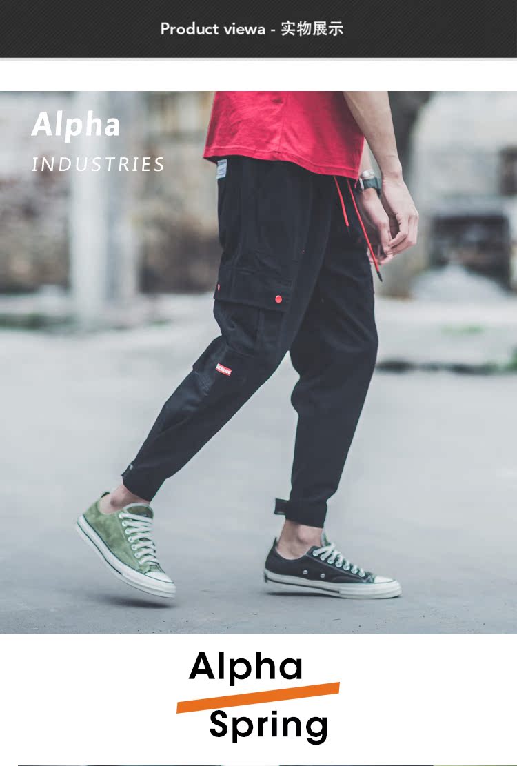 UXE Nhật Bản ngụy trang retro nhiều túi overalls nam Velcro xu hướng chân thường quần quần thủy triều chín điểm quần quần nam đẹp