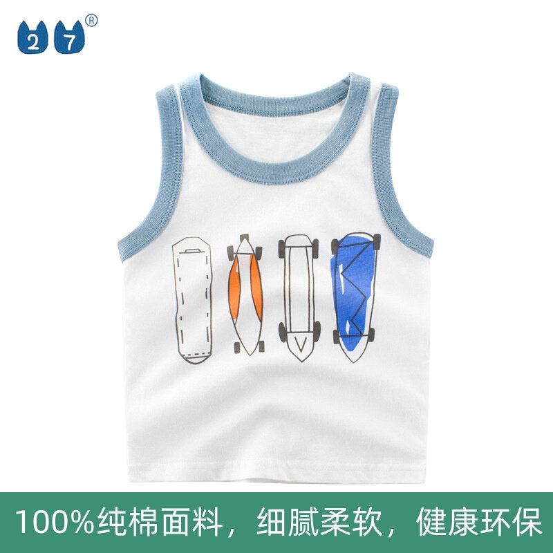 Dongdaemun counter tail goods brand foreign trade 2022 summer new net red children's clothing Korean version children's vest cotton tide