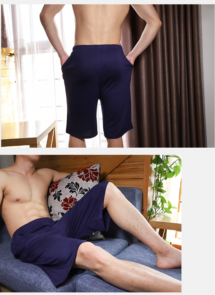 Mùa hè Modal của Nam Giới Pajama Shorts Home Quần Casual Cotton Kích Thước Lớn Năm Quần Bãi Biển Quần Mỏng