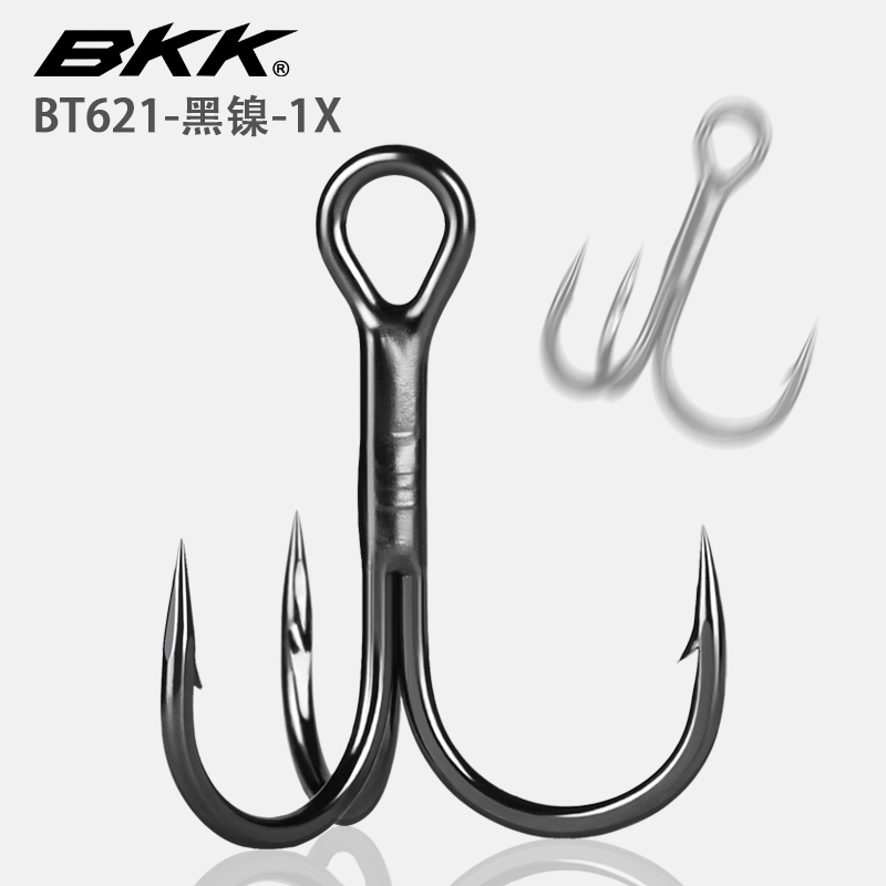 BKK lujah triple hook BT621-black nickel -1X sea fishing three-claw hook anchor hook tripods hook with barb false bait fish hook