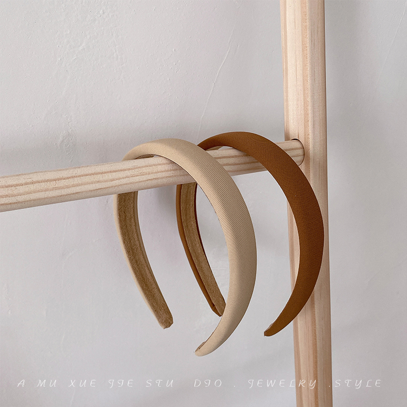 South Korea's simple pure colored sponge hoop temperament outgoing hair hoop red hair cut face pressed hair hair headdress