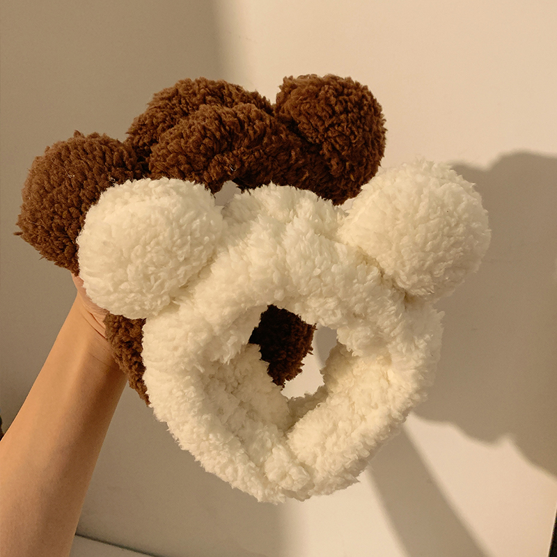 Cute little bear ears plush washed face bouquet with female autumn and winter compress film dedicated to red broadside hair stirrup headwear-Taobao