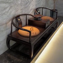 Новый китайский стиль кровать Архат диван Дзен твердая древесина двойная гостиная креативный дизайн черное золото деревянная мебель клубная настройка