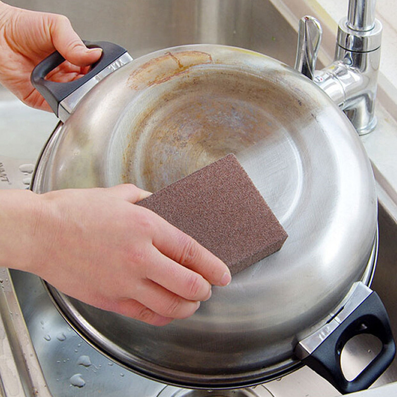 4 pieces of Diamond Sand Sponge Wipe Nano Rubs Brush Pan God Cleaner Decontamination Decontamination of rust sponge bottom of the pan