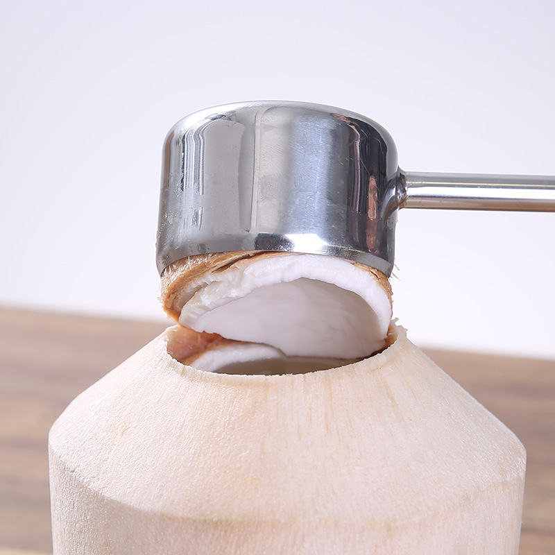 Open Coconut Shell God broccoli with large opening knife green coconut Broken Shell Punching for Meat Tools Stainless Steel New Coconut knives