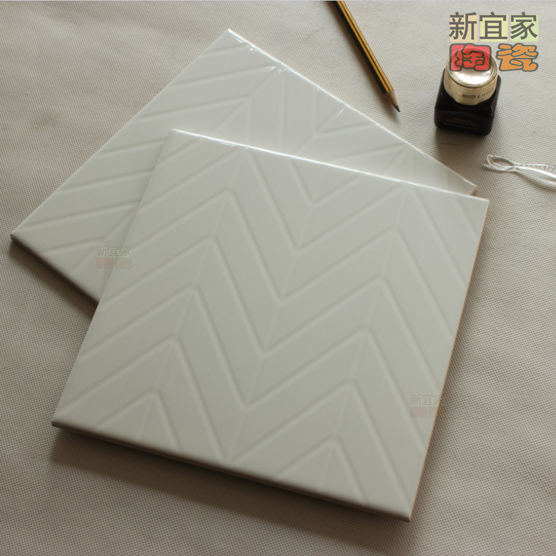 Jane Yoo Foshan white bright matt matt porcelain sheet Fillet Flowers Kitchen Makeup Room Bath Tile Pure Color Inner Wall Brick