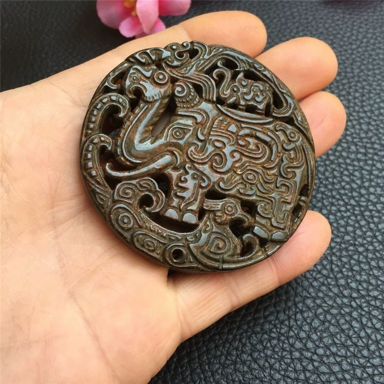 Antique ngọc bộ sưu tập antique old old jade tốt lành chúc các đồ trang trí ngọc bích ngọc bích cổ đại ngọc bích mặt dây chuyền voi