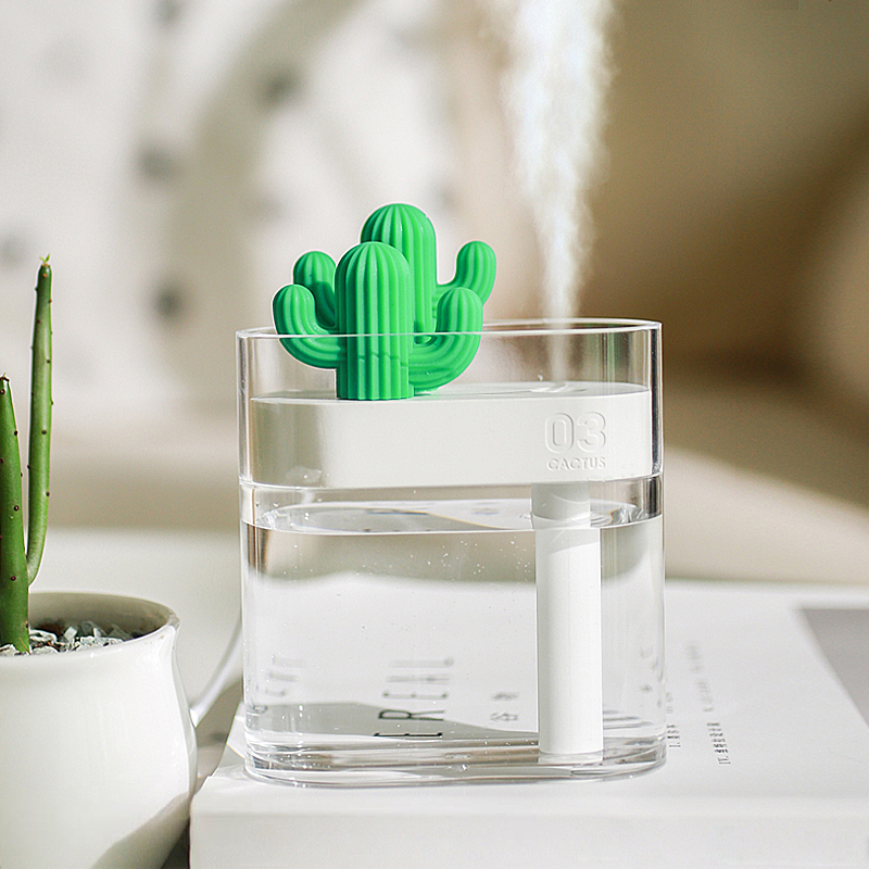Small Transparent Humidifiers Office Home Dorm Desktop Cactus Bedroom Bedside Air Conditioning Air Big Spray Muted