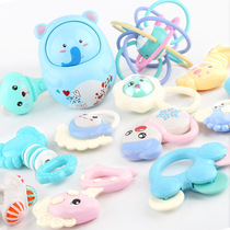 Soft glue can be boiled Baby rattles can eat and bite teether molar sticks Baby toys Manhattan hand grab balls