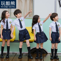 Kindergarten uniform Korean elementary school class uniform First grade girls skirt uniform Childrens British style summer school uniform