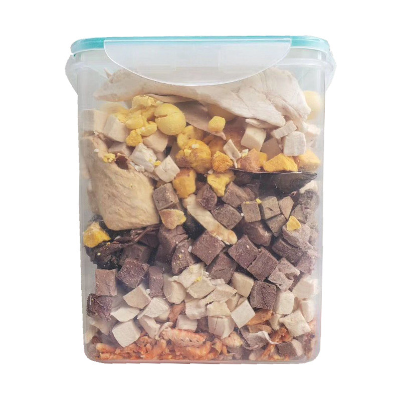 Freeze-dried cat food mixed chicken freeze-dried bucket quail small fish dried cat freeze-dried meat cat snack nutrition fattening 500g