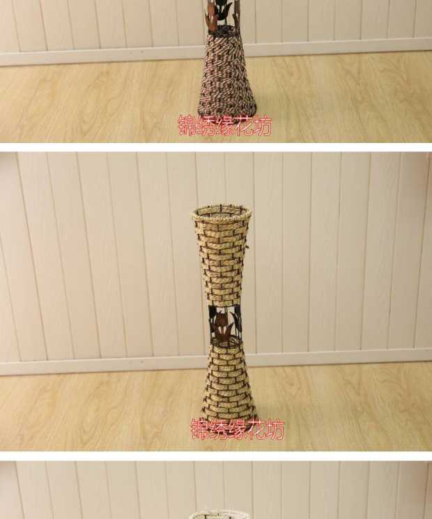 Bình hoa sàn phòng khách bằng gỗ mây cao 60cm hoa khô cành hoa bình hoa - Vase / Bồn hoa & Kệ chau nhua trong cay