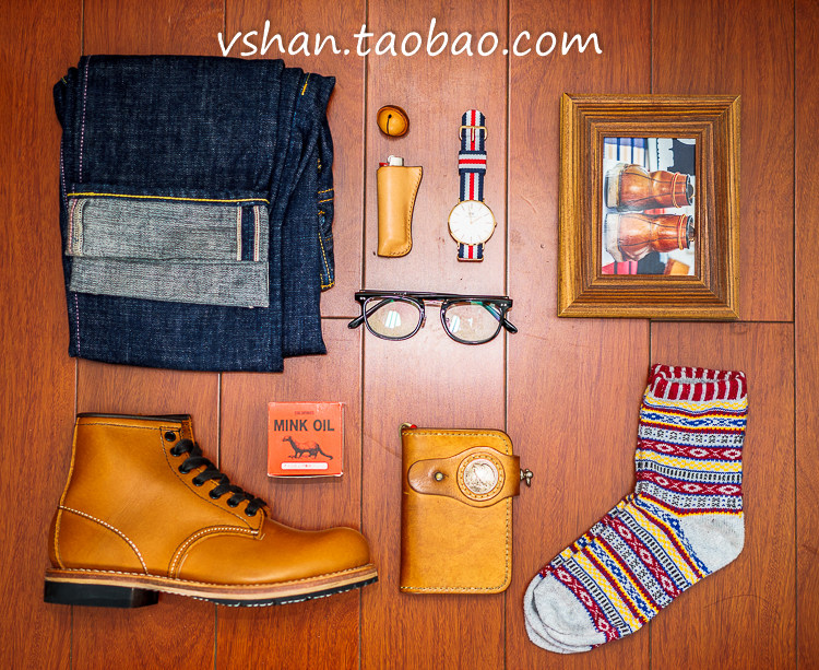 Uncle U's handmade Goodyear 9013 first layer real cowhide retro tooling boots paratrooper boots men's leather-soled Martin boots