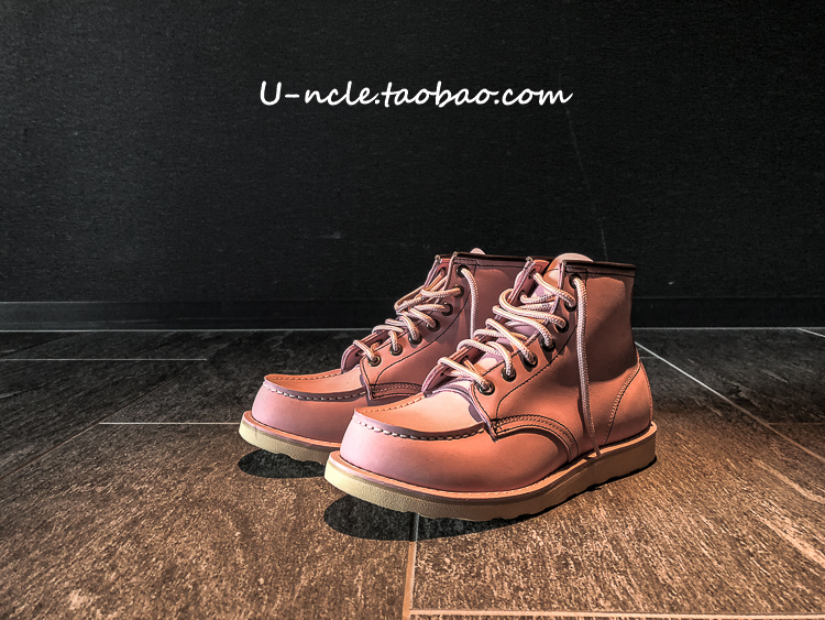 Uncle U's vintage handmade shoes retro couple trend Meng men's pink 875 nubuck leather men's and women's tooling short boots