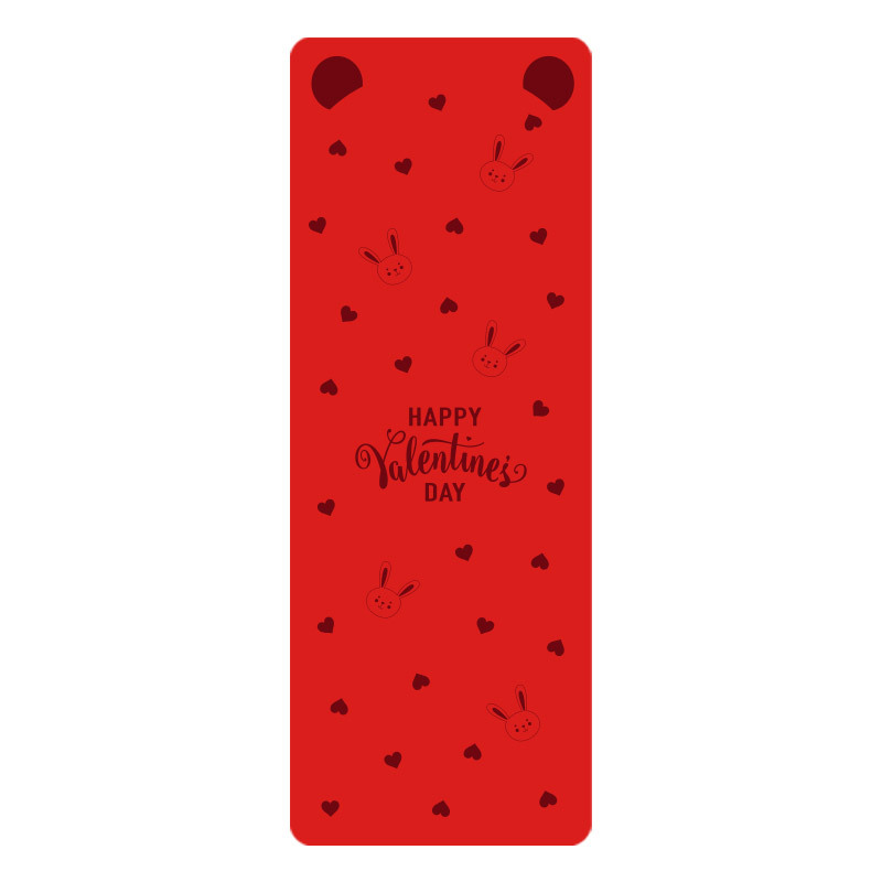 Professional PU Natural Rubber Yoga Mat Cute Rabbit Fine Engraving Prints Native mat 5mm Valentine's Day Prati mat customizable