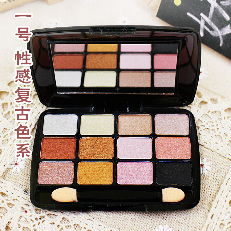 Các đối tượng 9.9 nhân dân tệ vận chuyển trái đất màu 12 màu eyeshadow matte ngọc trai eyeshadow thế hệ thứ hai nude trang điểm bóng mắt với bàn chải phấn mắt giá học sinh